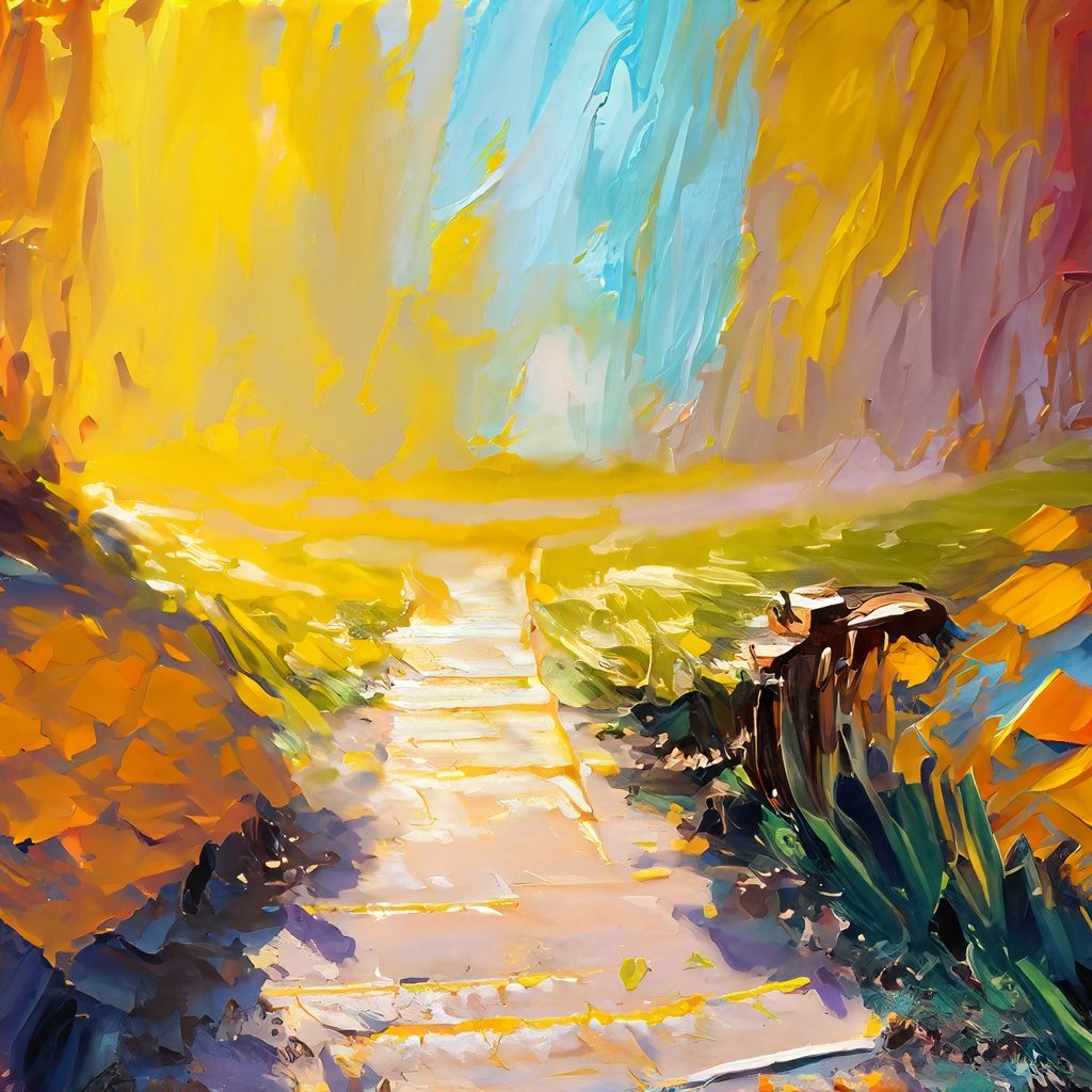 Firefly abstract pathway sunny painting 82064